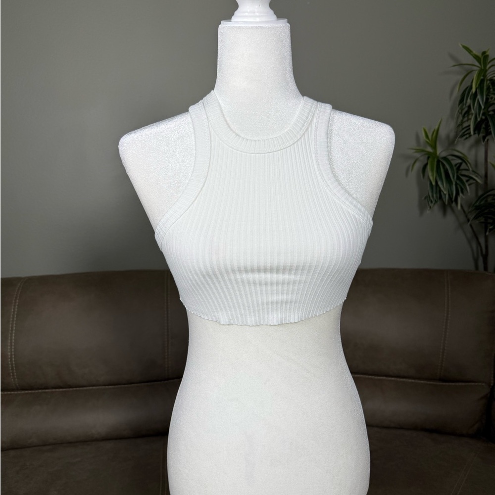 NWT Steele Lizeth Black Viscose Bolero White Ribbed Crop Muscle Tank Set Small - Picture 11 of 15